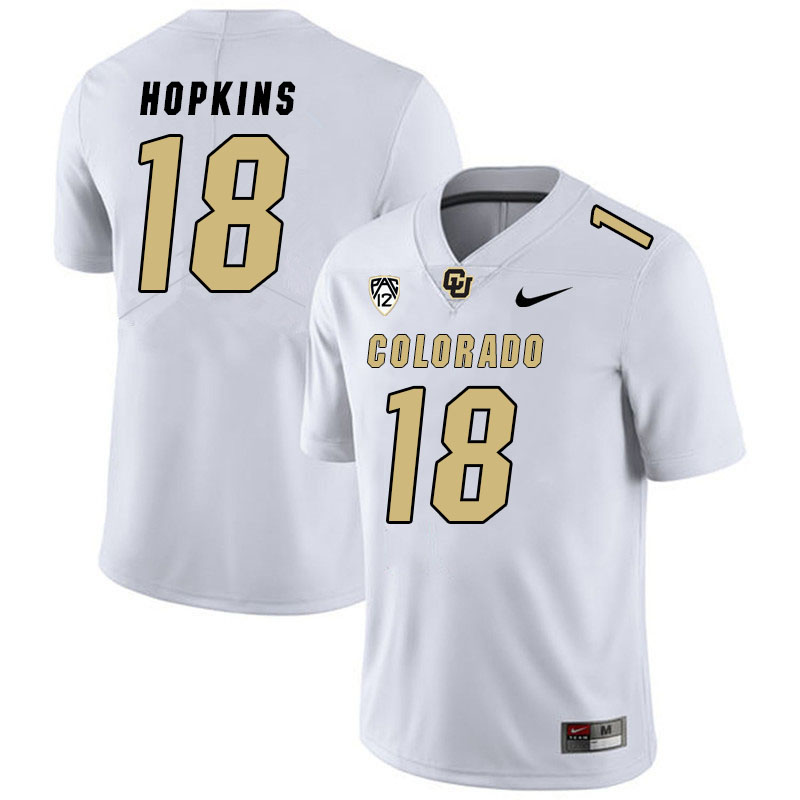 Men #18 Adam Hopkins Colorado Buffaloes College Football Jerseys Stitched Sale-White